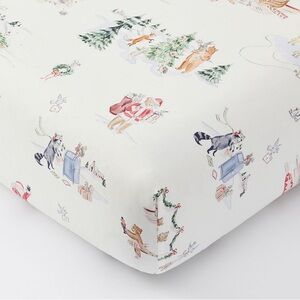 Pottery Barn Kids Riley Sheehey Holiday Organic Crib Fitted Sheet set of 2
